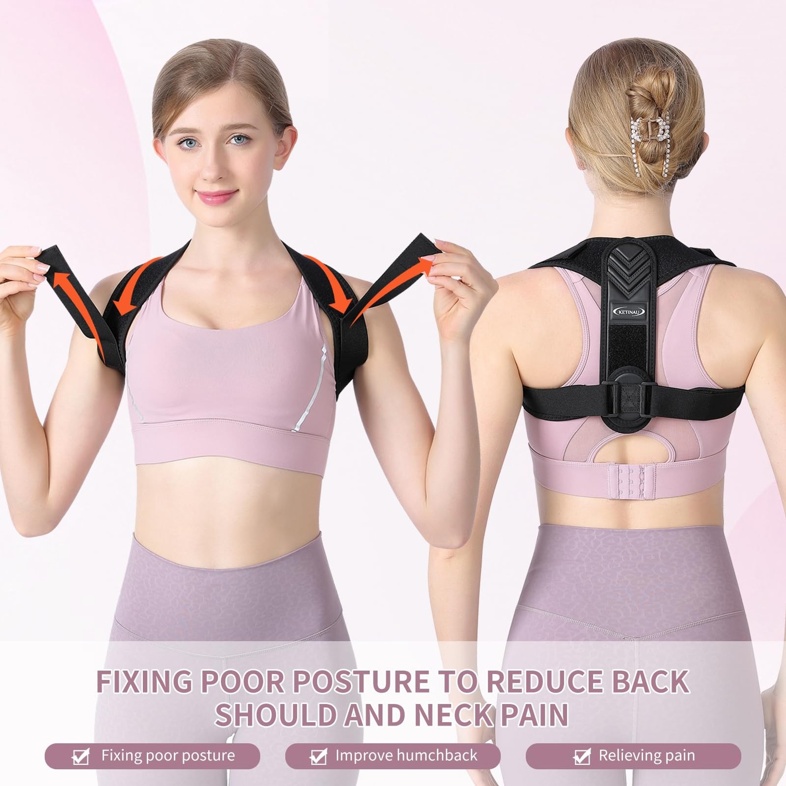 Alsoay Posture Corrector for Women and Men, Back Brace Adjustable Medium
