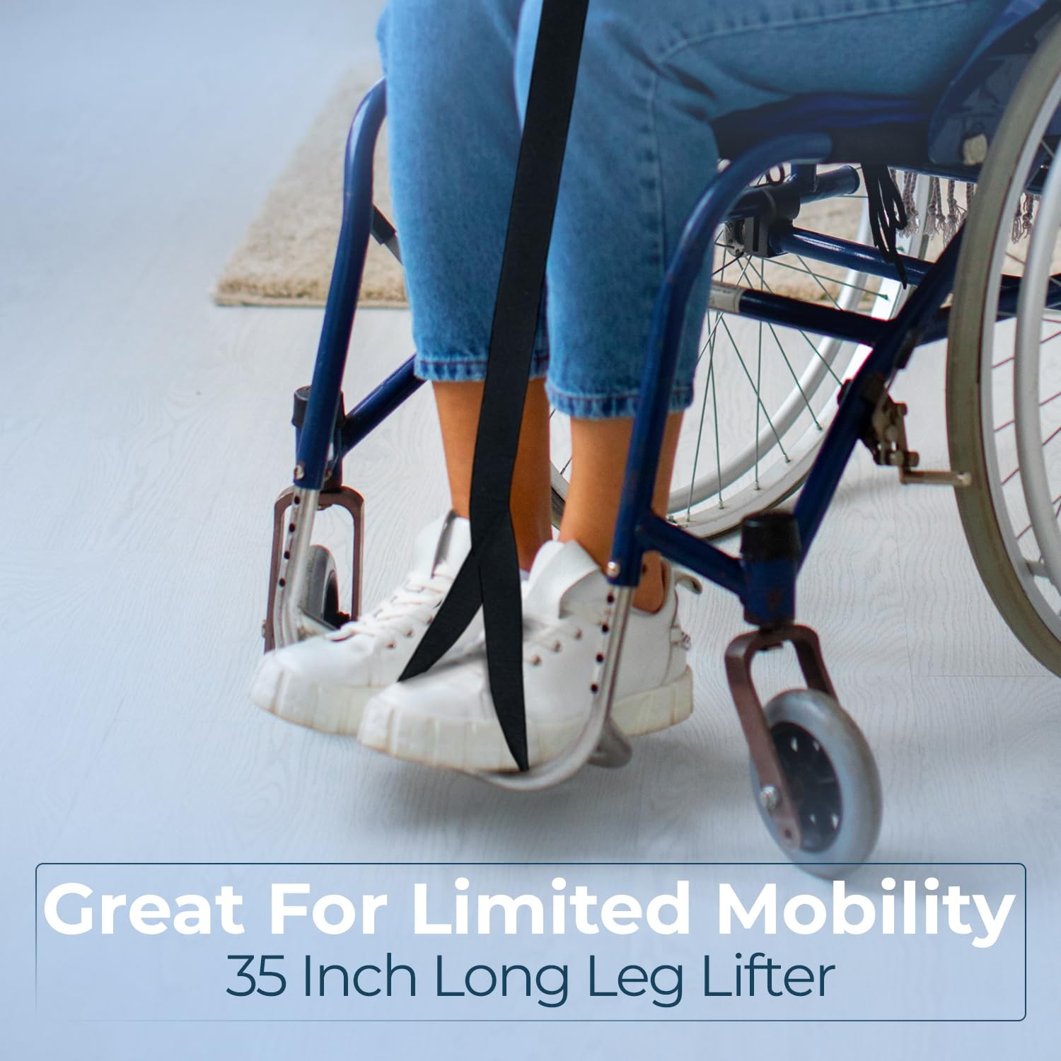 35″ Leg Lifter Mobility Strap Multi Loops Post Surgery Aid Hip Knee Wheelchair