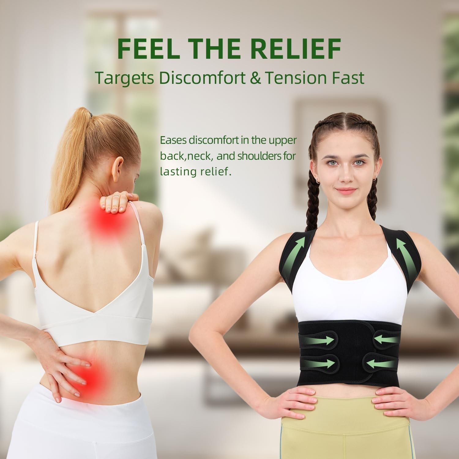 Posture Corrector for Women and Men Upper Pain Relief, Black, XXXL