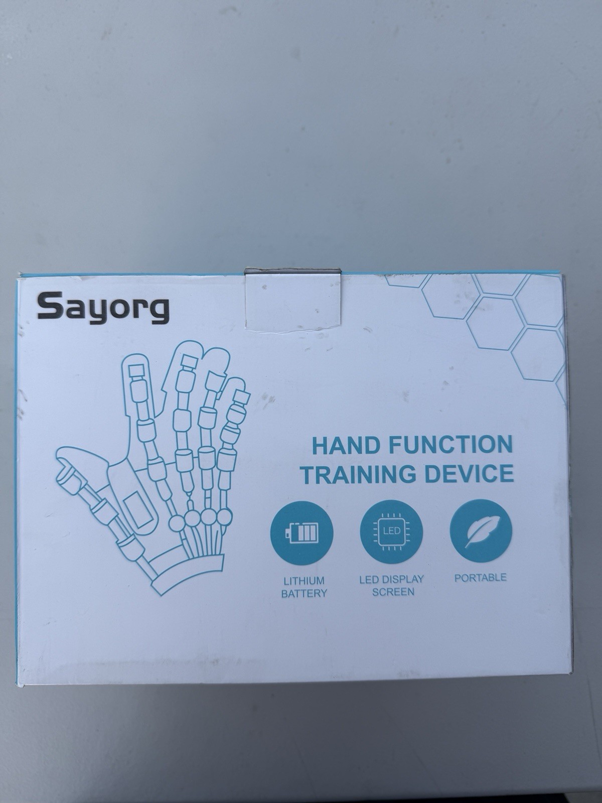Sayorg Hand Function Training Device Bionic Gloves Adjustable LED Screen Right L