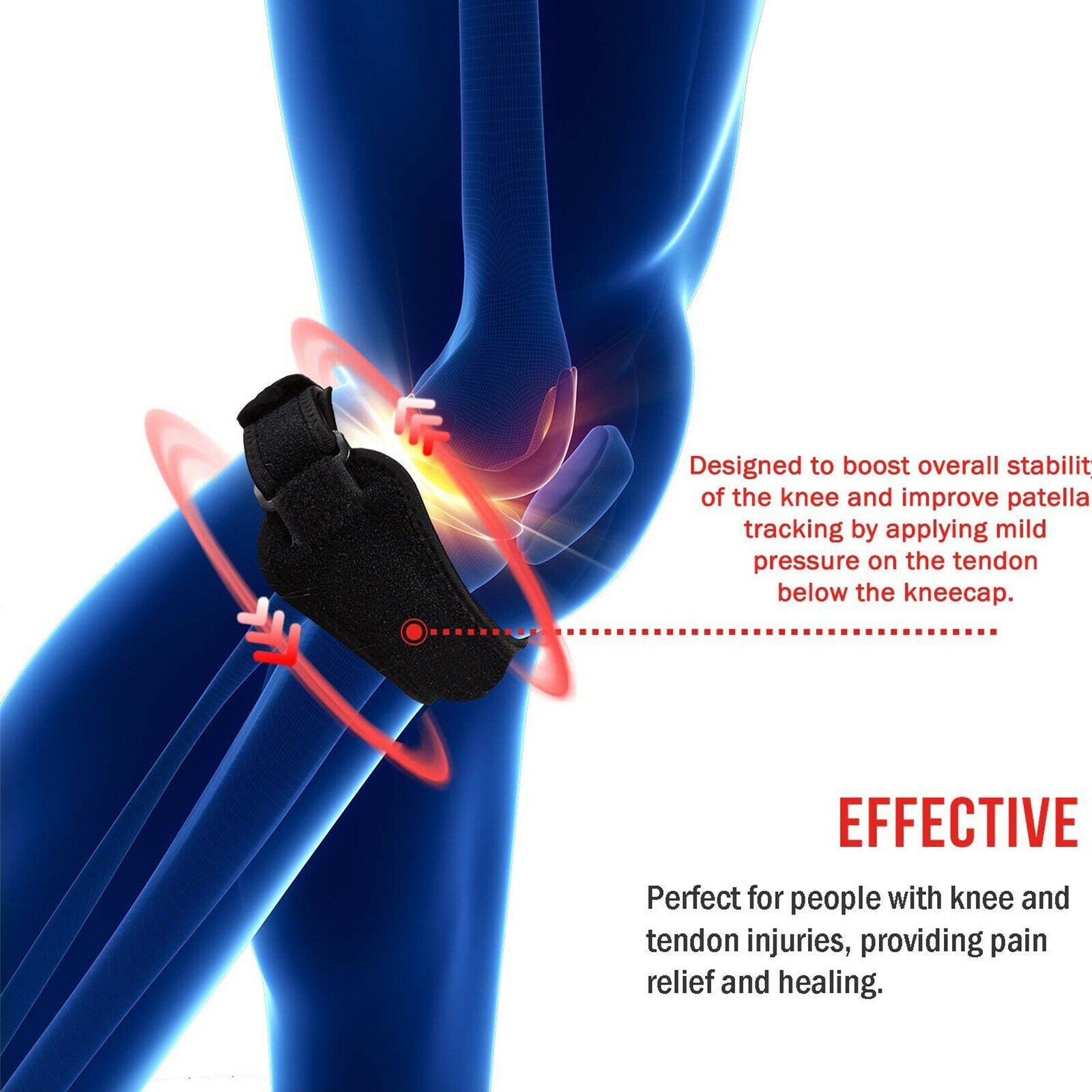 Knee Brace Support Patella Stabilizer Strap Arthritis Running Tendon Pain Relief
