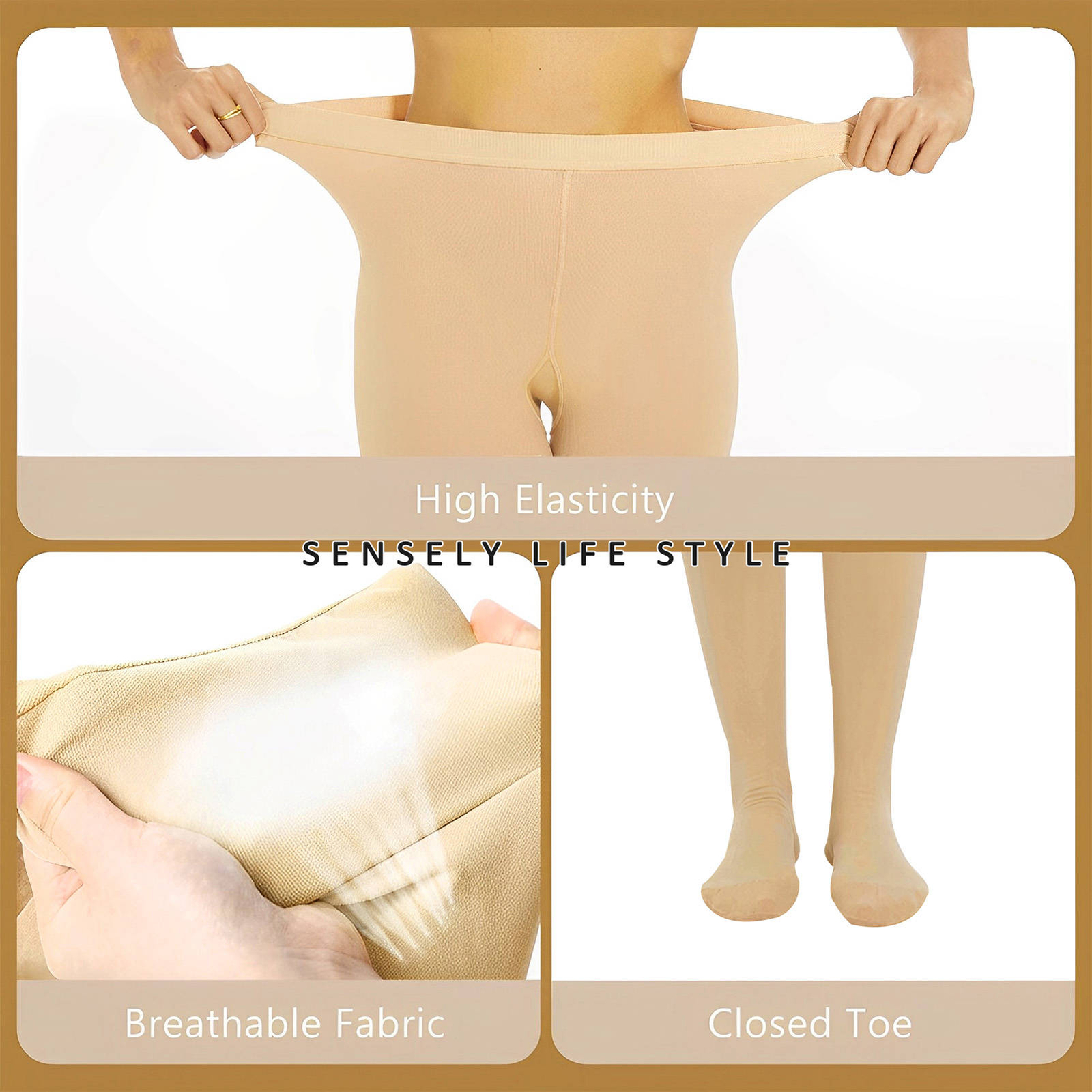 Compression Pantyhose Socks (20-30 mmHg) Thigh High Long Stockings Soft Opaque