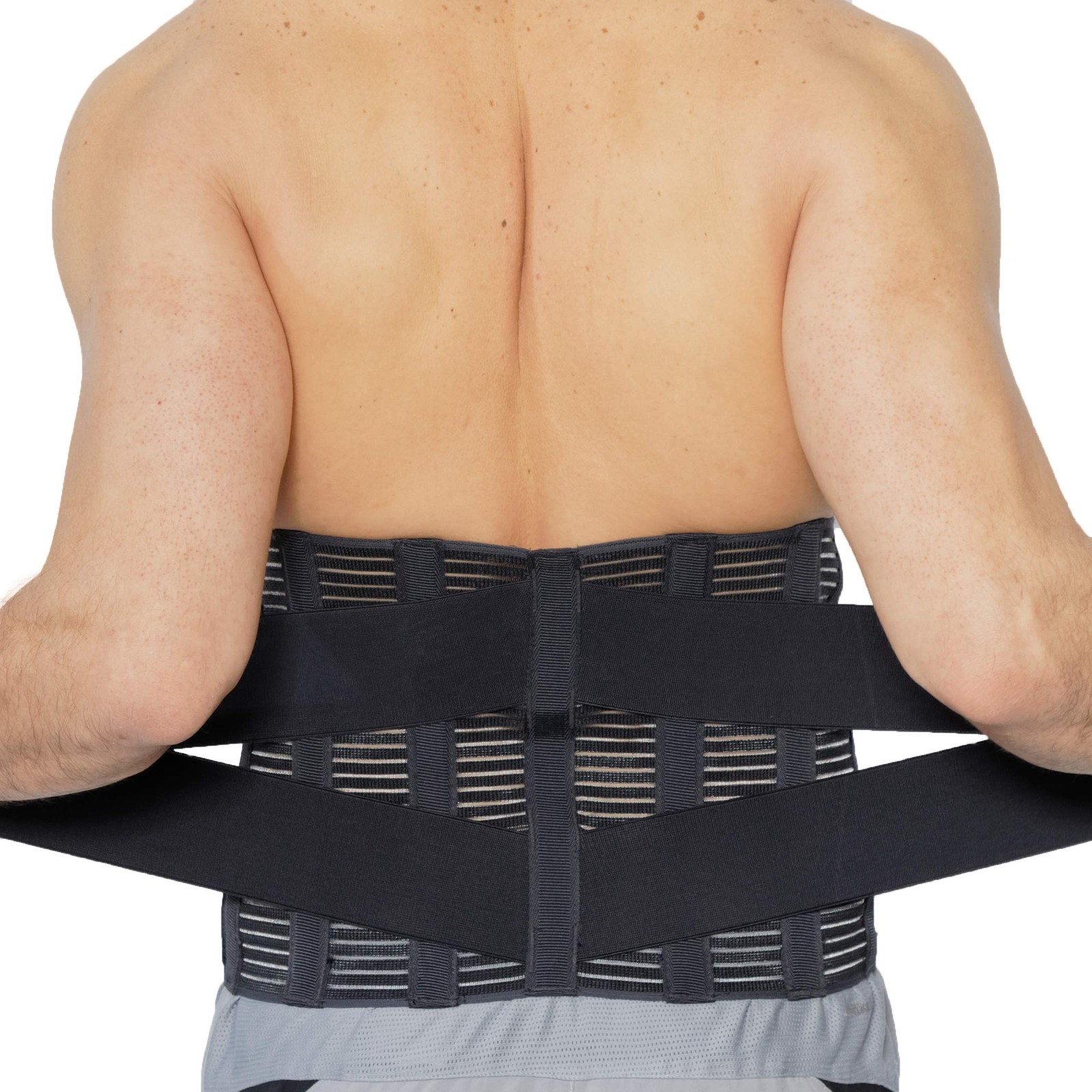 NeoTech Care Adjustable Compression Wide Back Brace Lumbar Support Belt (beige