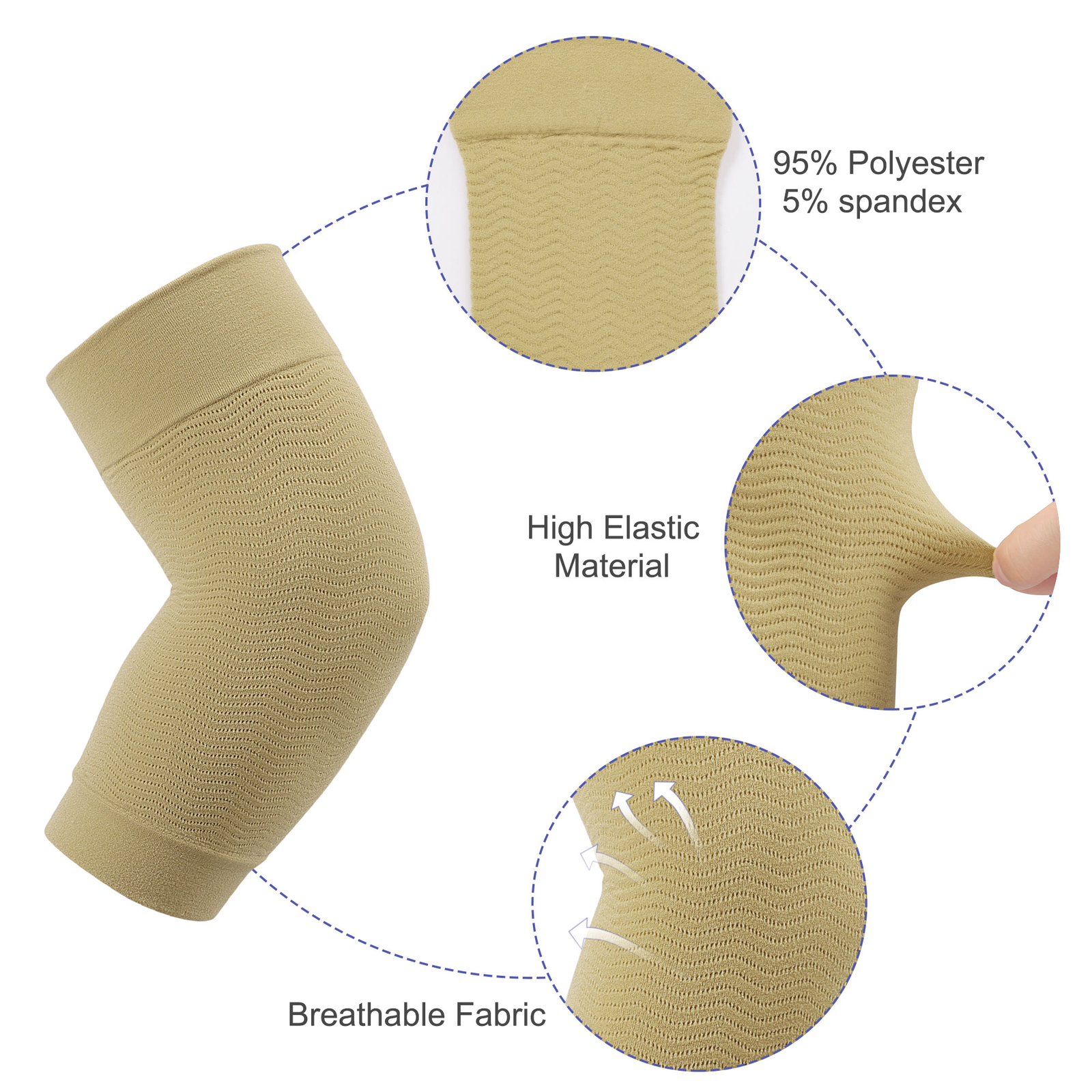 1 Pair Elbow Brace Compression Support Sleeve Arthritis Tendonitis Reduce Pain