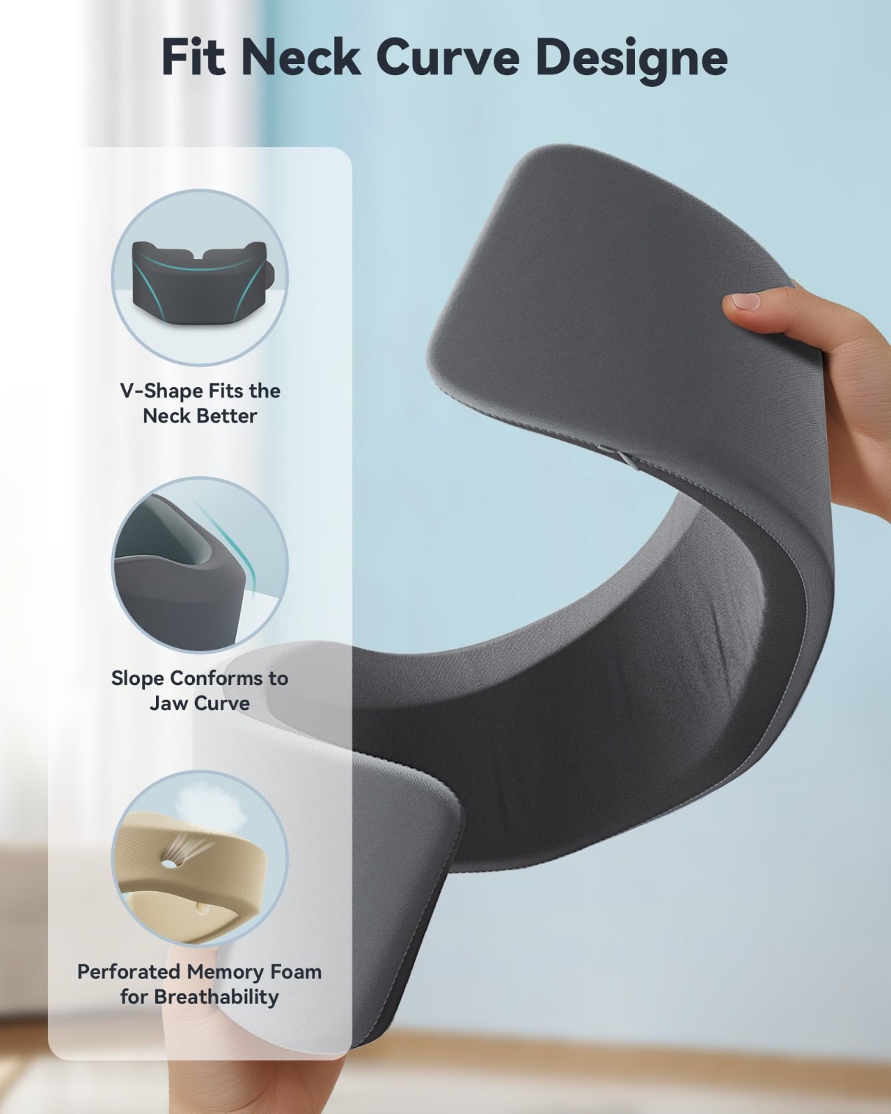 Neck Brace for Sleeping – Soft Cervical Collar for Neck Pain Relief & Support, S