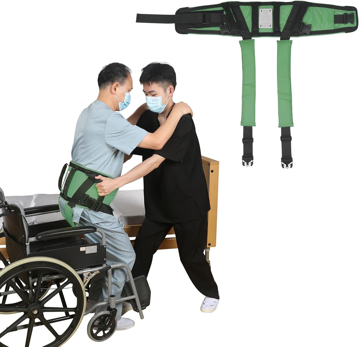 Gait Belt W/ Padded Handles & Leg Straps Seniors Medical Gate Belt Transfer