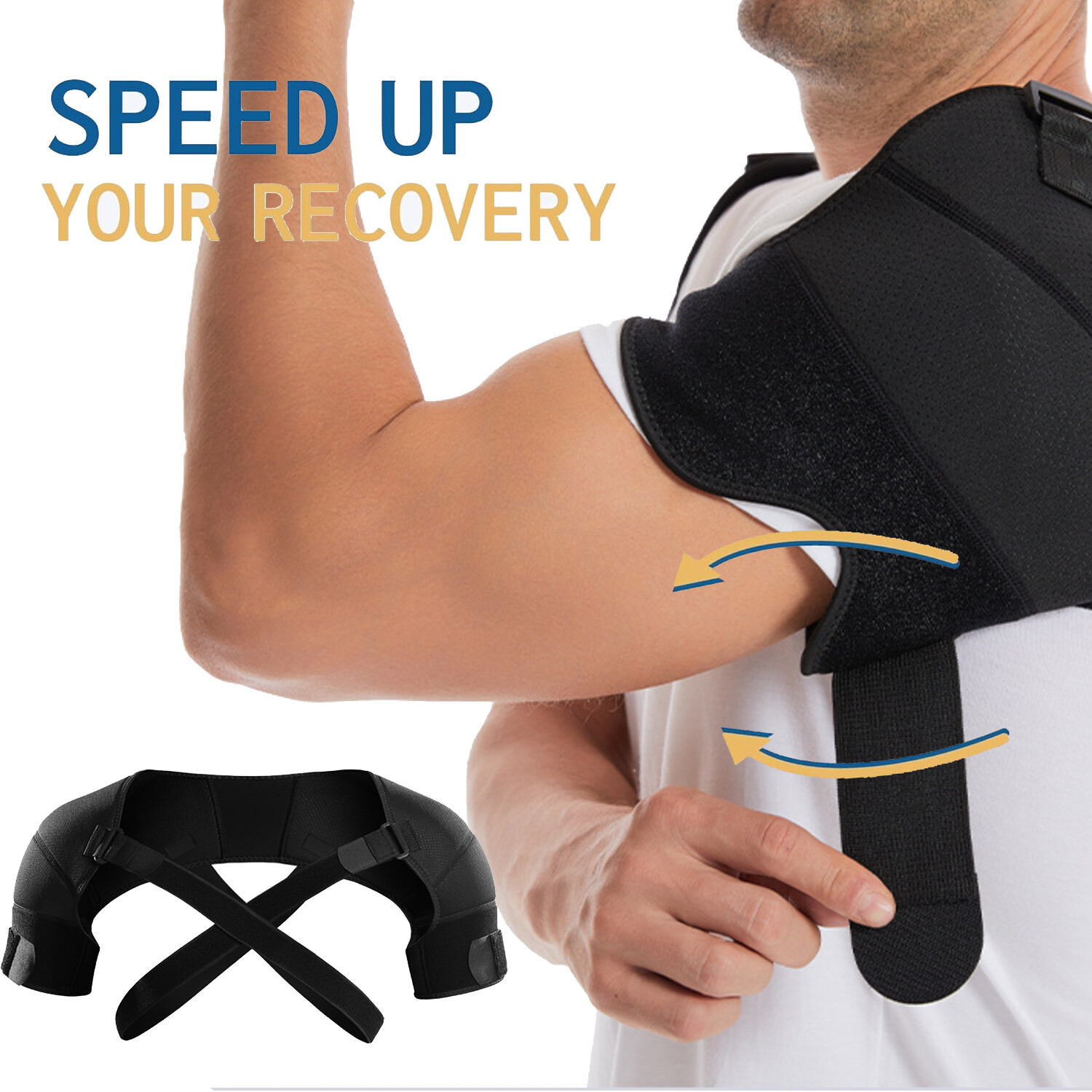 Men’s Double Shoulder Brace Adjustable Shoulder Support Belt Back Pain Relief