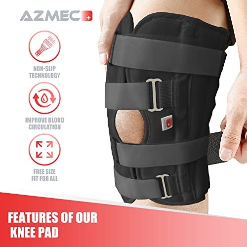 Straight Leg Brace Tri-Panel Orthopedic Knee Immobilizer 12″ Long Adjustable