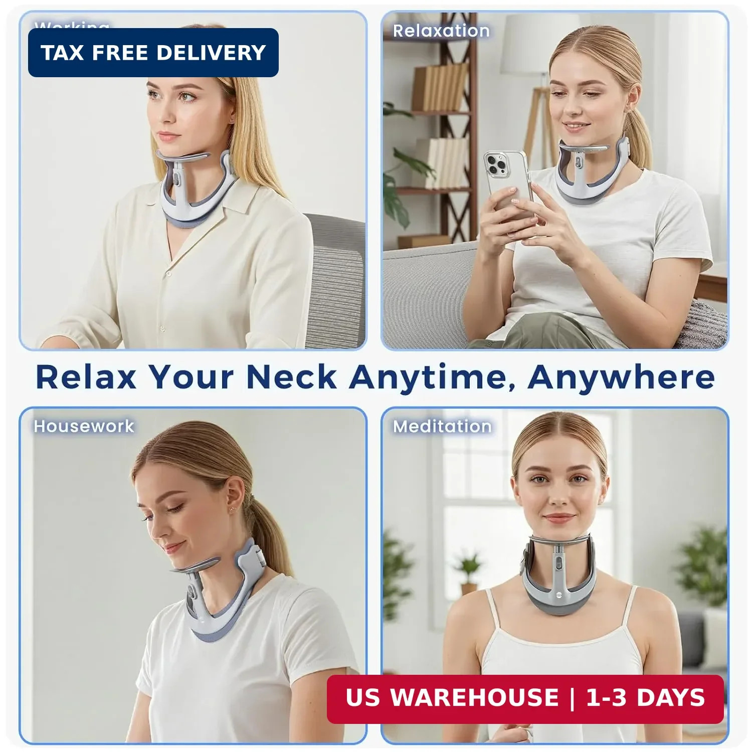 Posture Corrector for Neck & Cervical Spine Alignment – 360° Adjustable Neck Col