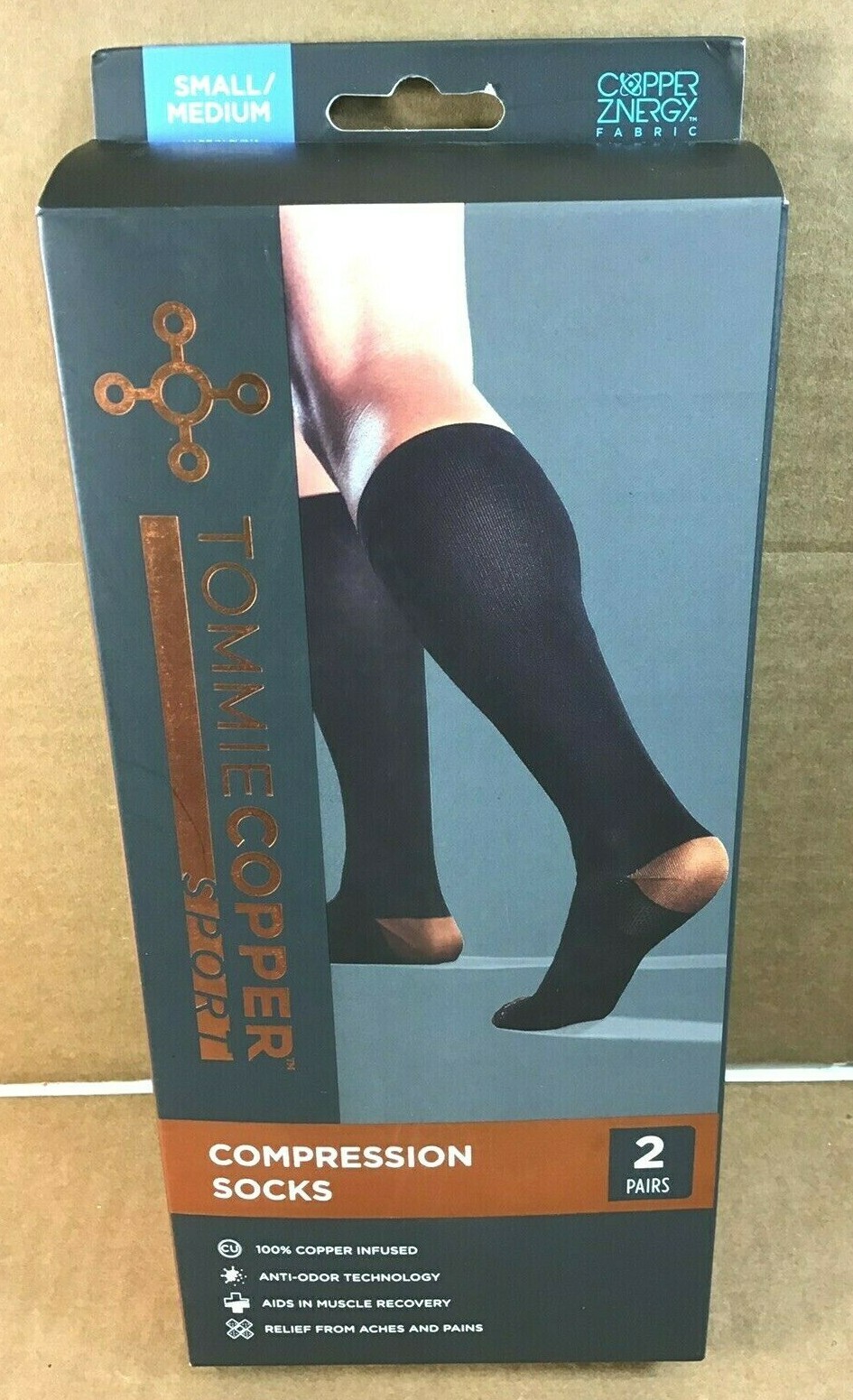 Tommie Copper Black Compression Socks 2 Pairs Size SM/MED – D19