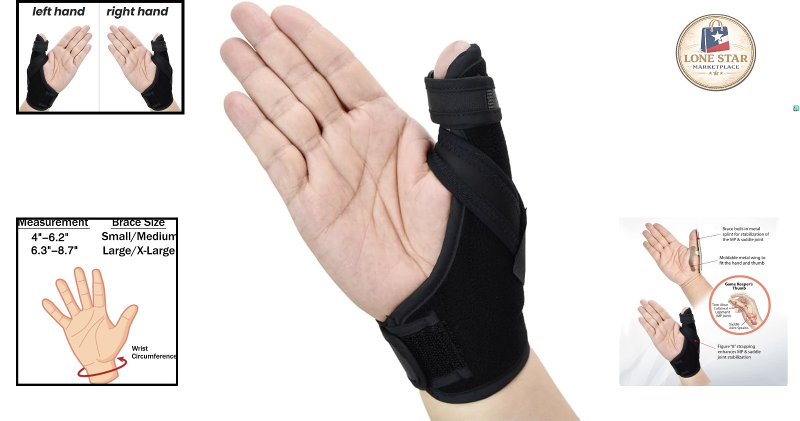 Breathable Thumb Brace – Lightweight Splint for Arthritis & Injury Support (S/M)