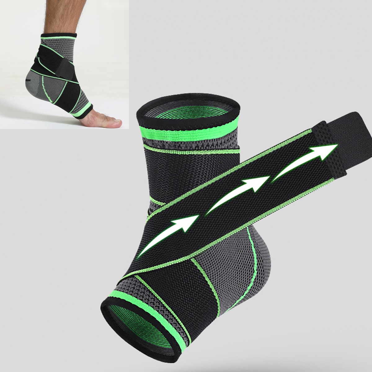 Copper Ankle Brace Support Compression Sleeve Socks Wrap Foot Fasciitis Pain US
