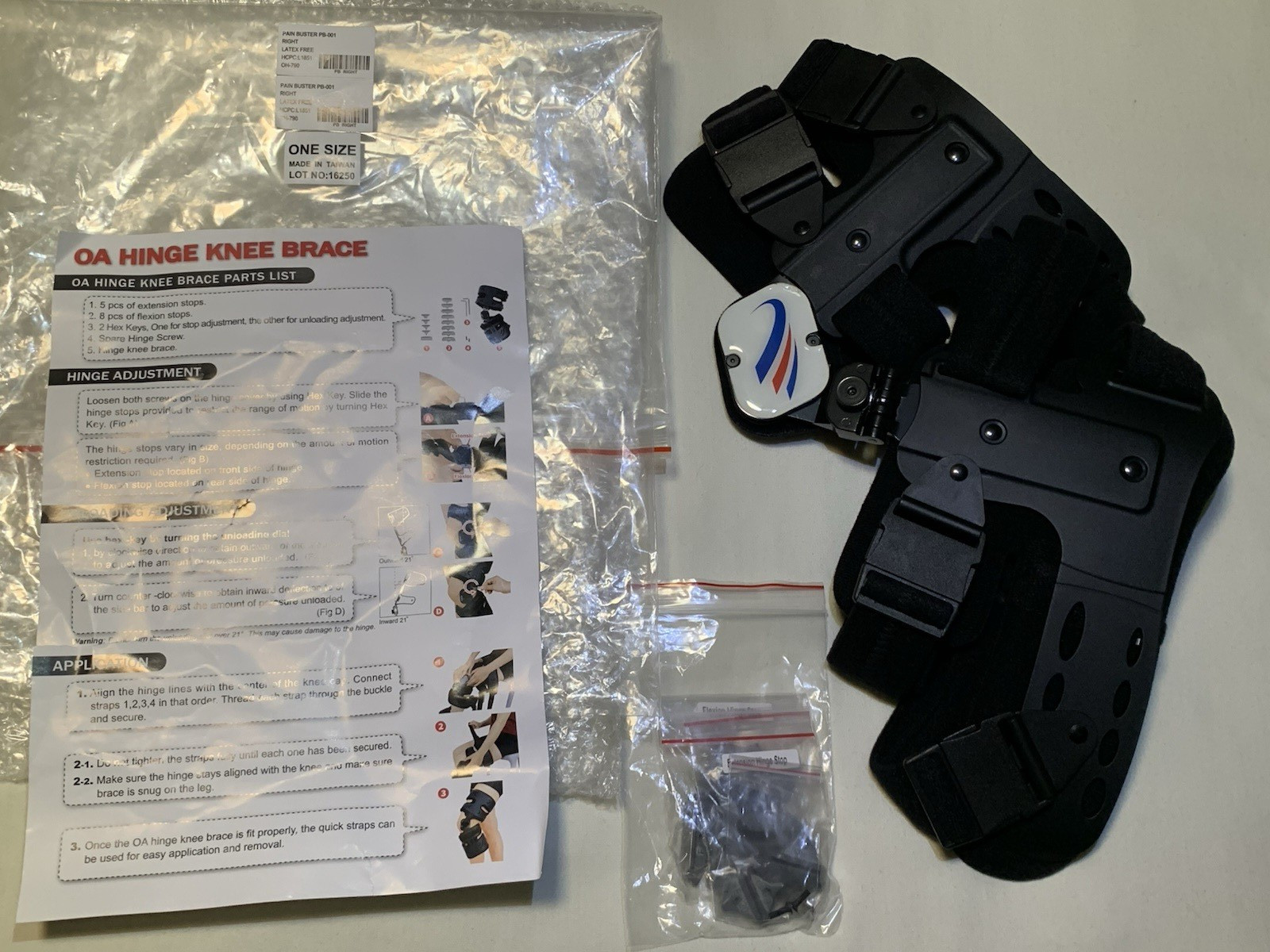 Pain Buster PB-001 OA Knee Brace Right One Size Adjustable NEW