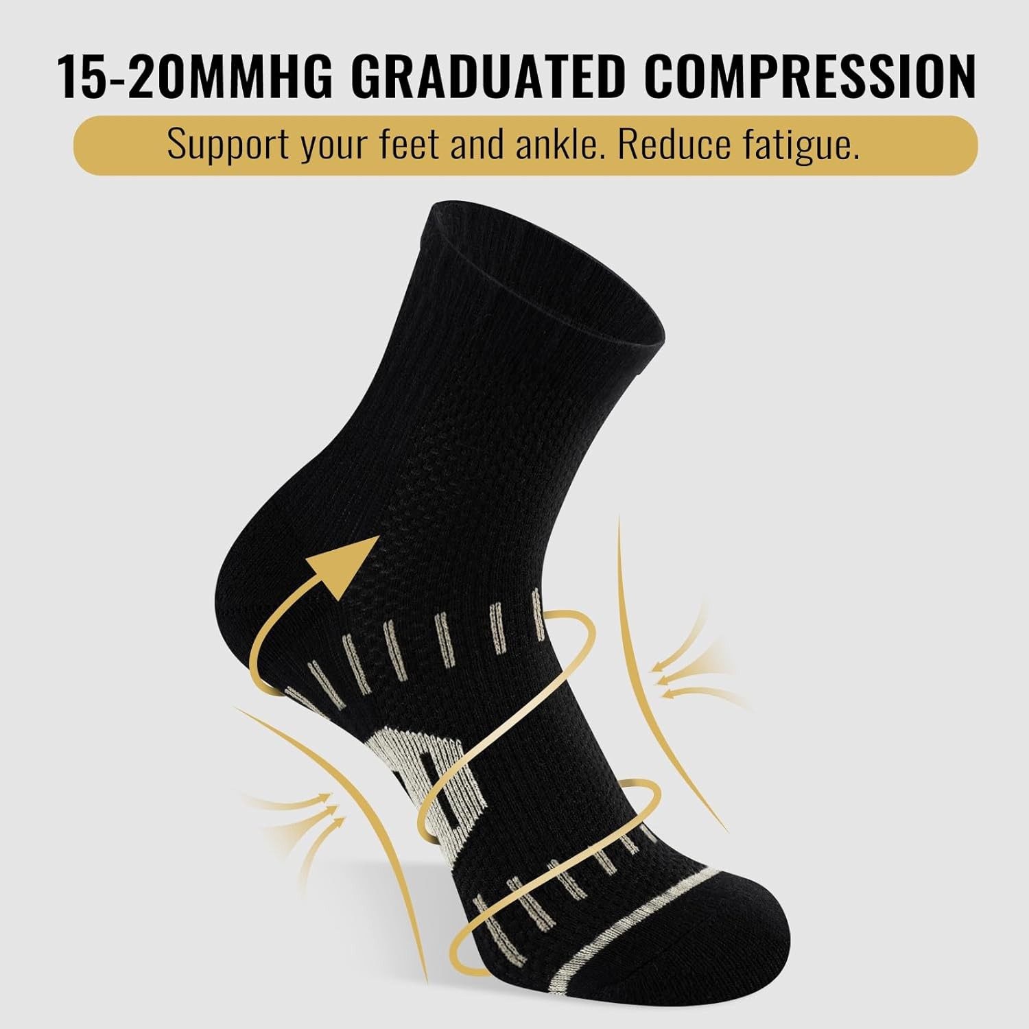 Copper Ankle Compression Socks for Men and Women(6 pairs), Breathable Arch Suppo