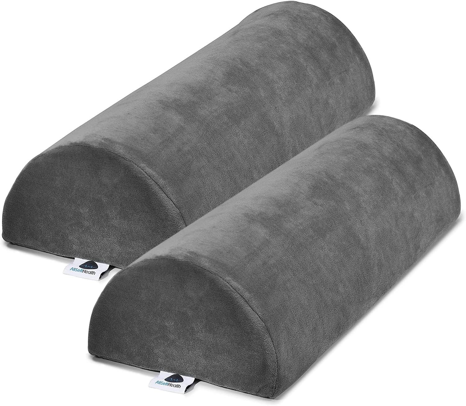 2 Pack Large Half Moon Bolster Pillow for Legs, Knees, Lower Back and Head (2…