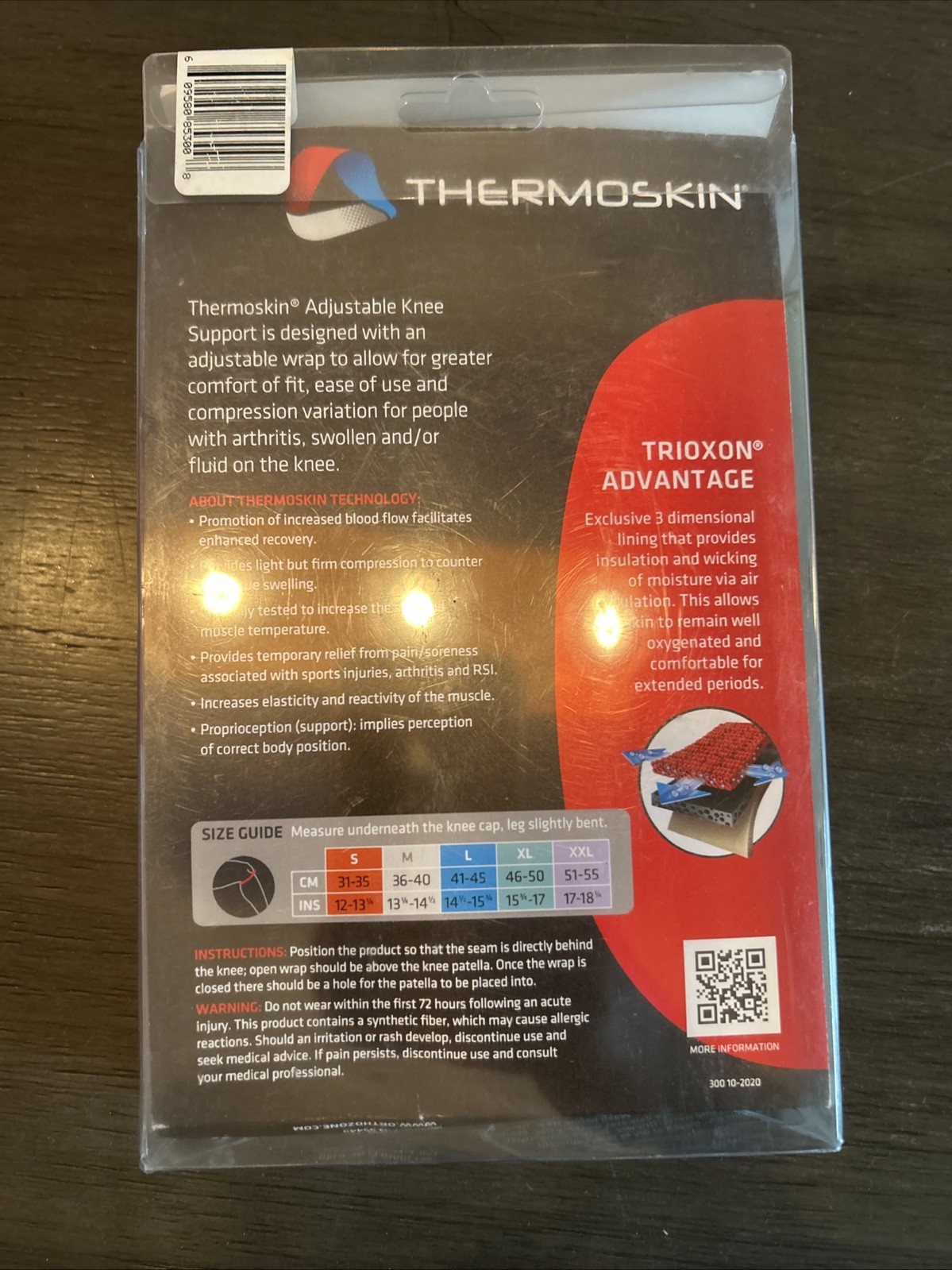 Thermoskin Adjustable Knee Support Beige Large Moderate Support Arthritis New