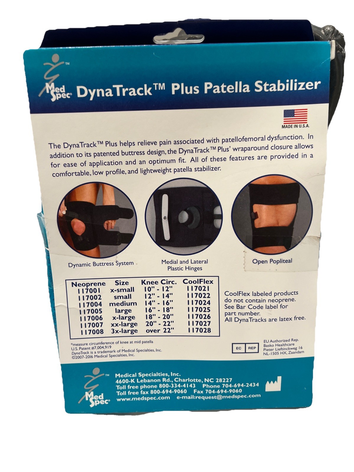 MedSpec Dynatrack™ Plus Patella Stabilizer Extra Small New