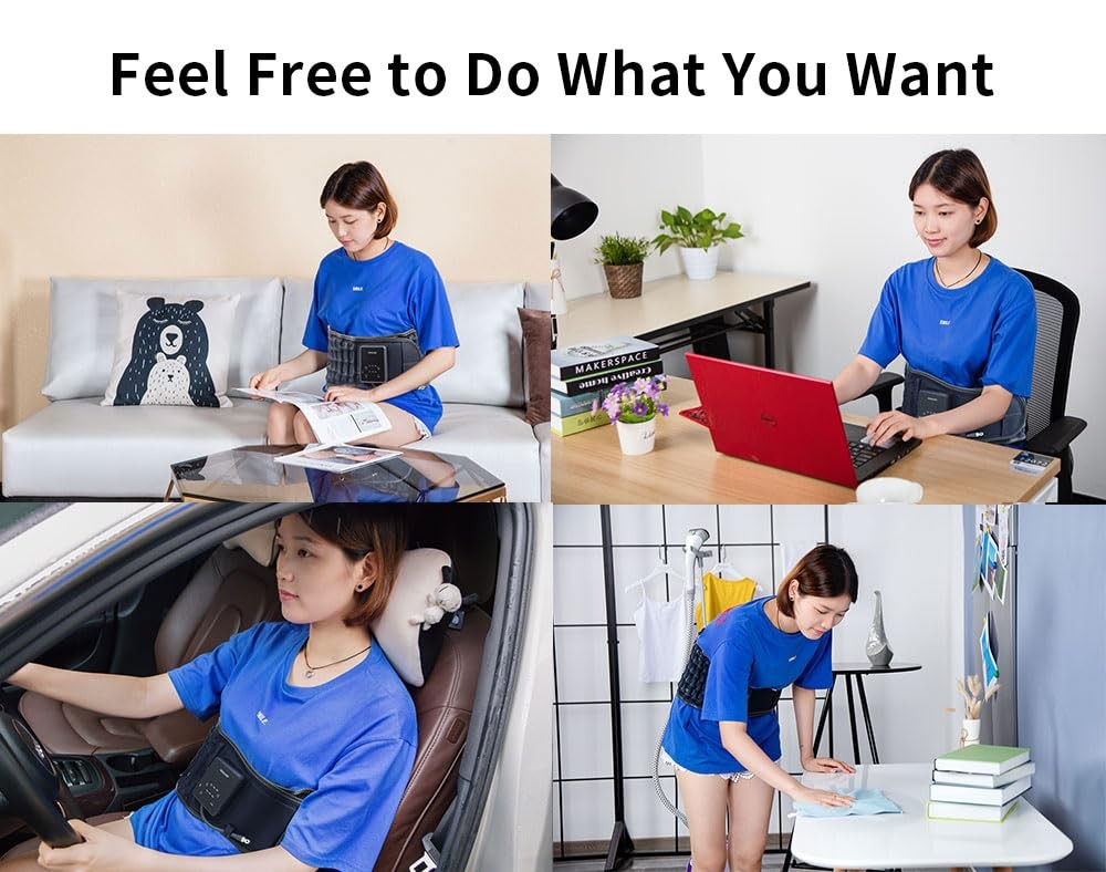 Cordless Heating Decompression Back Belt for Lower Back Pain Relief, Inflatable