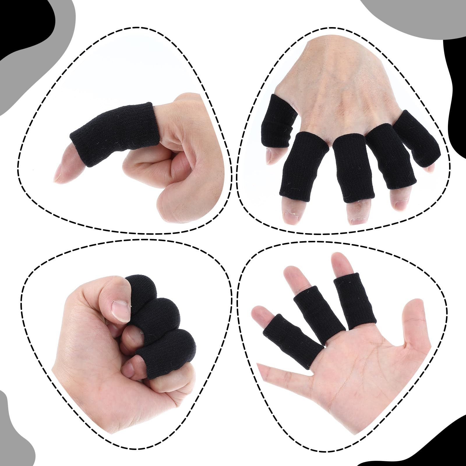 10 Pcs Finger Sleeves Finger Compression Protectors Elastic Finger Covers