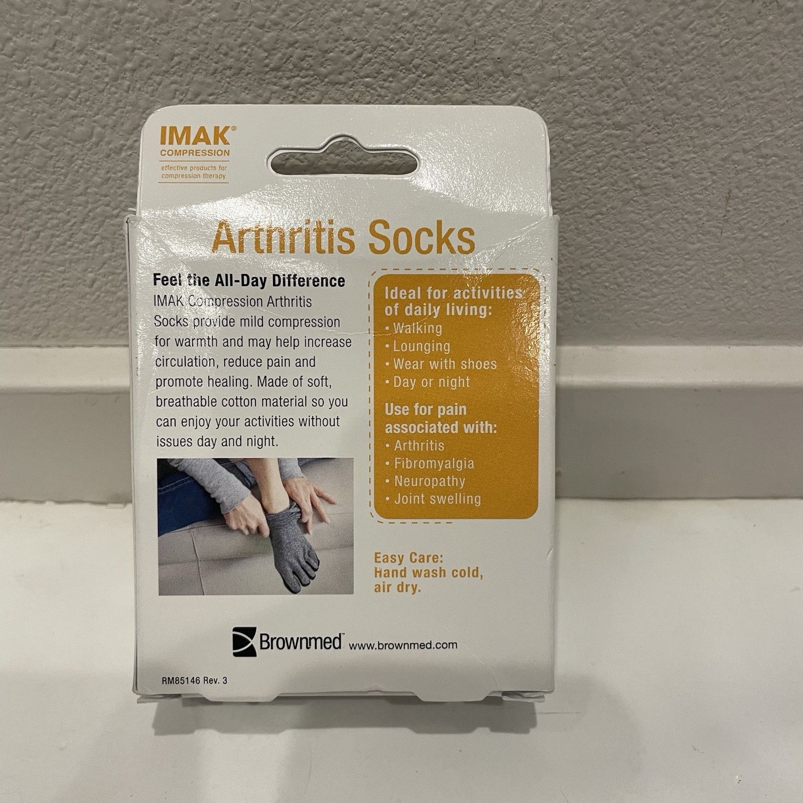 Brownmed IMAK Compression Arthritis Socks – Heather Gray MEDIUM – NEW IN BOX