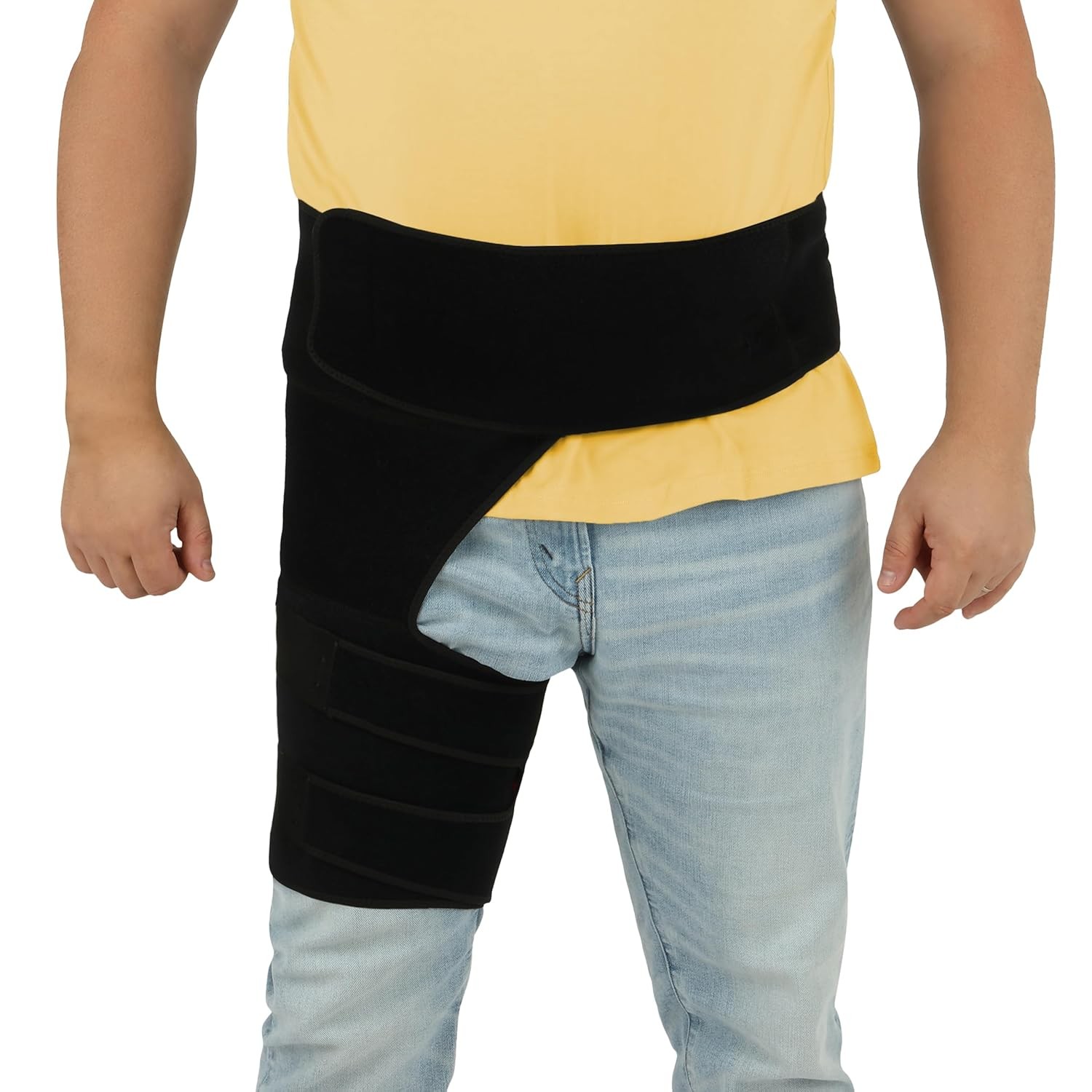 Plus Size Hip Brace Thigh Compression Sleeve | Sciatica Pain Large, black
