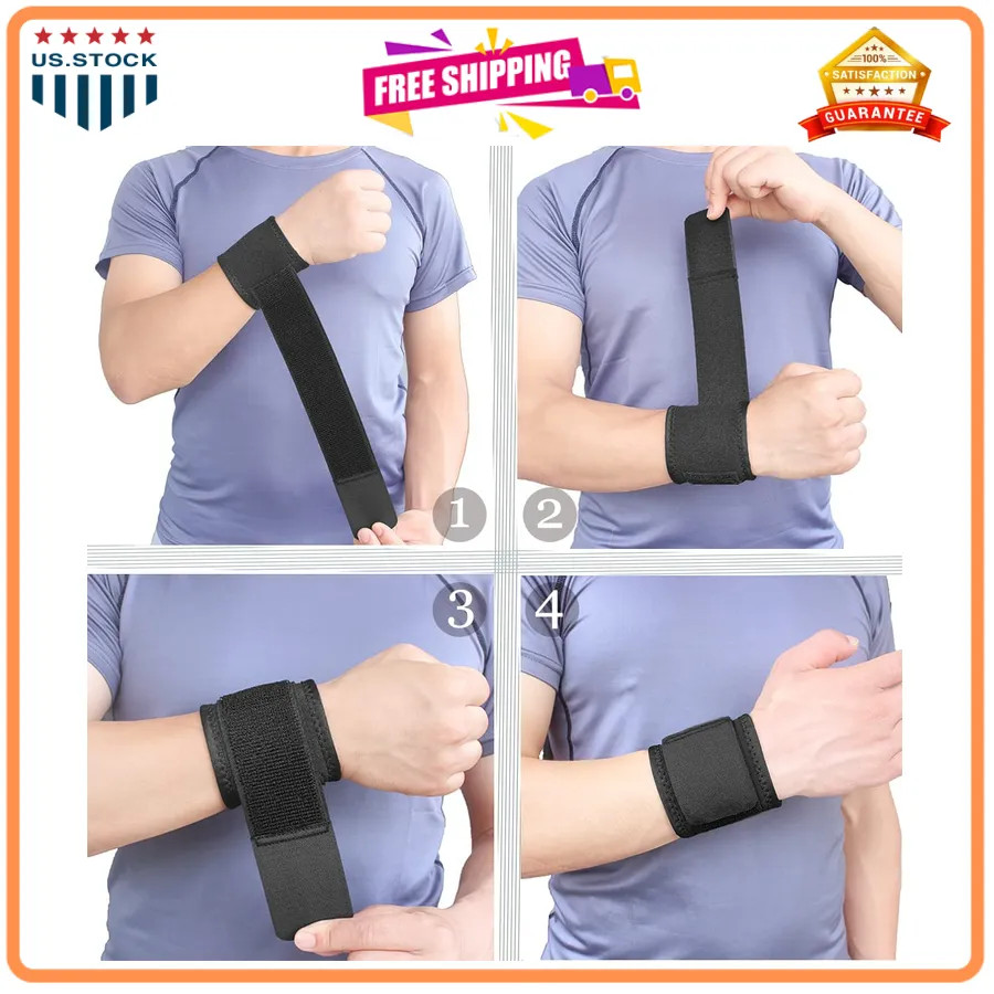 2 Pack Adjustable Wrist Support Brace for Weightlifting Carpal Tunnel Arthritis