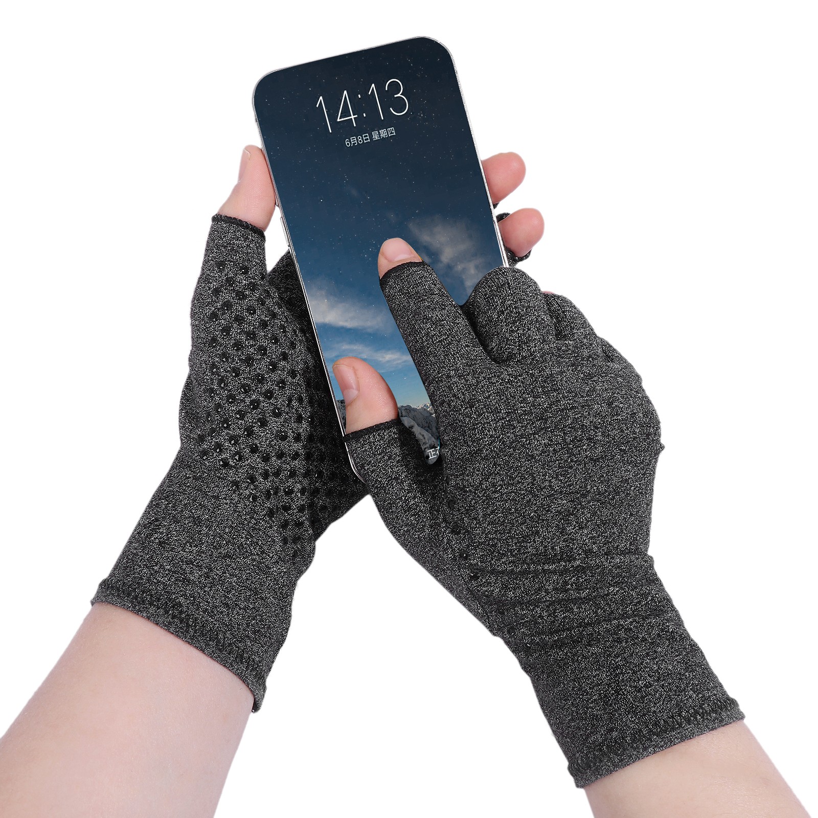 2Pair Copper Arthritis Compression Gloves Medical Pain Relief Hand Support Brace