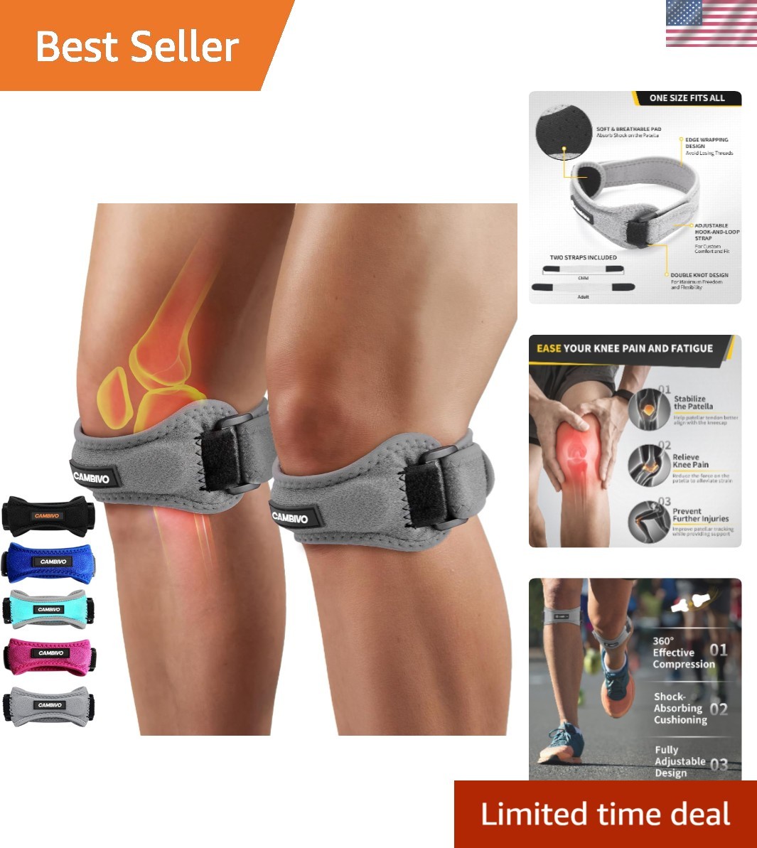 Comfortable Knee Supports – Anti-Slip Design for Active Athletes – 2 Pack