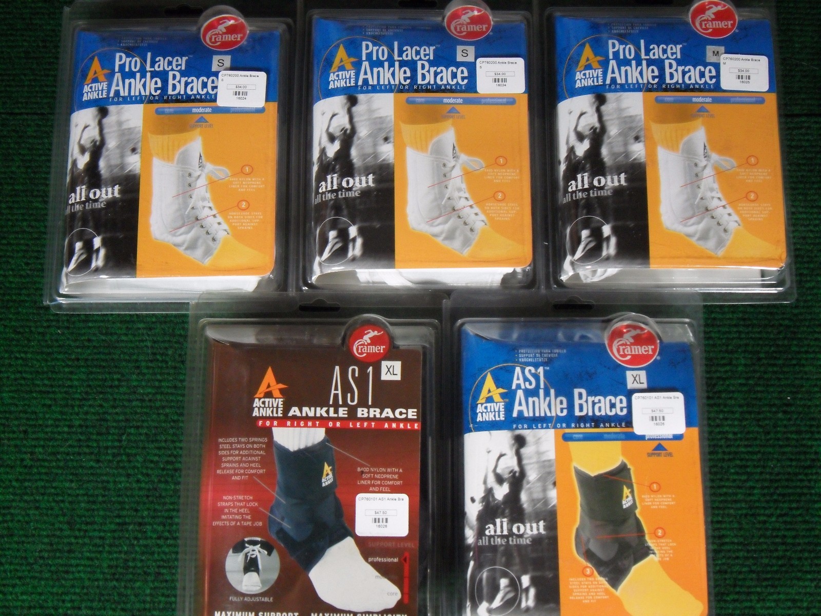 New Cramer Sports AS1 Pro Lacer Ankle Brace Support For Left or Right Black