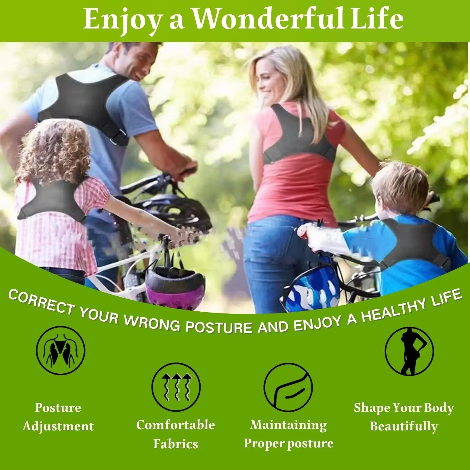 Back Posture Corrector Shoulder Straight Support Brace Belt Therapy Men Women