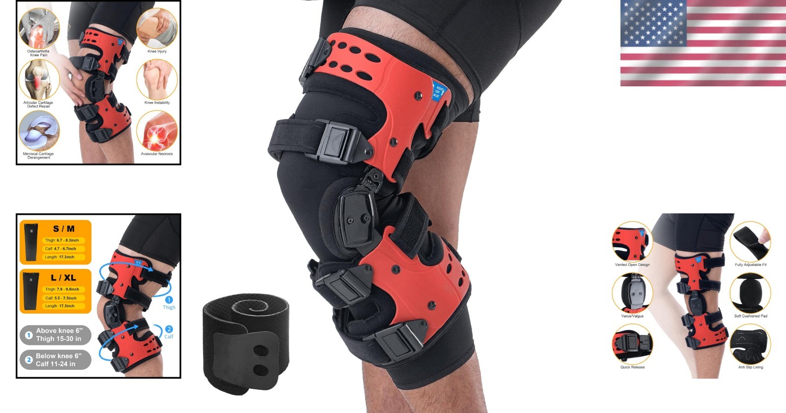 Universal L Red Unloader Knee Brace with Anti-Slip – Empower Your Mobility Today