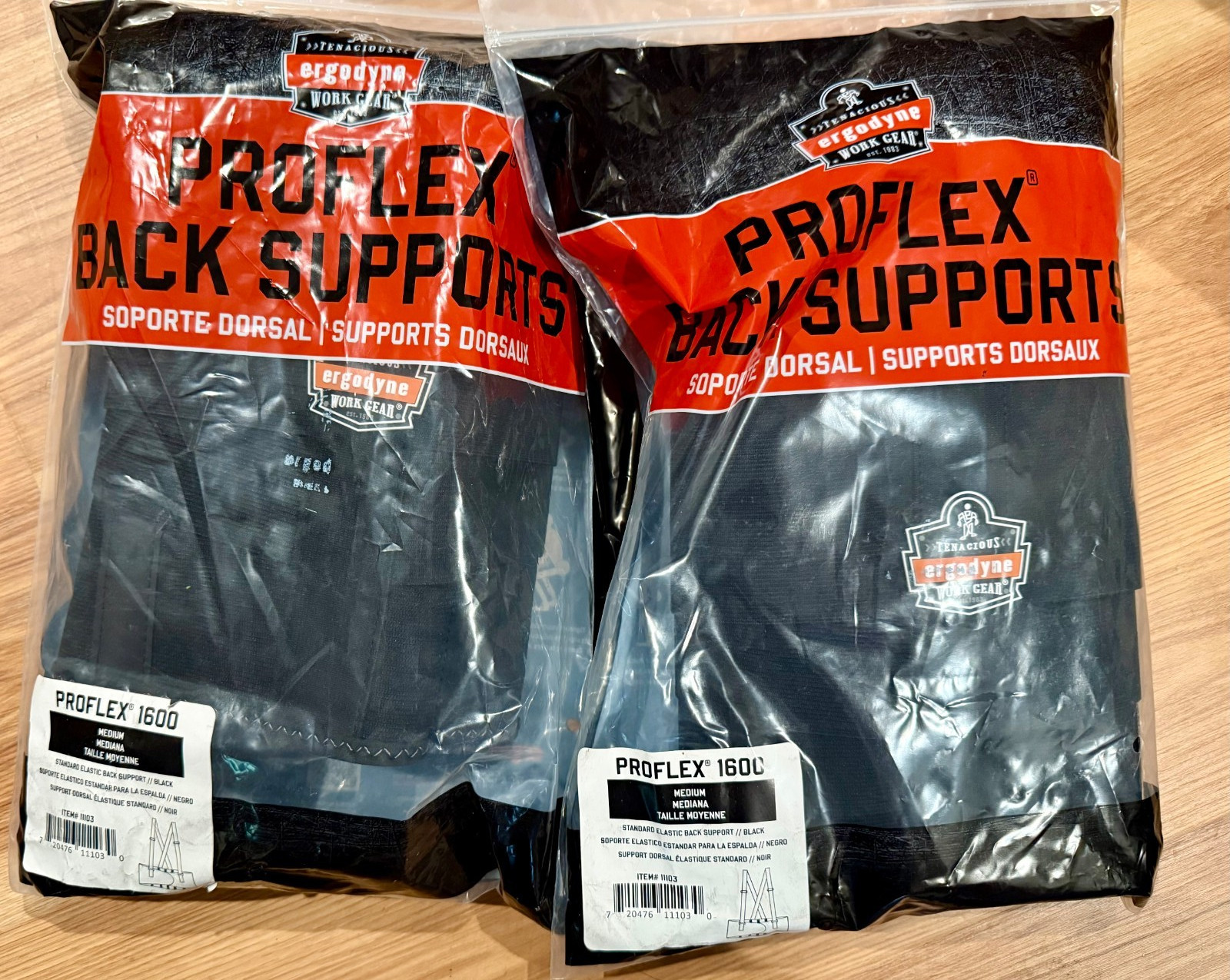 6qty ProFlex 1600 Back Support Brace, 9″ Extended Support 2XL, M, L (2 ea)