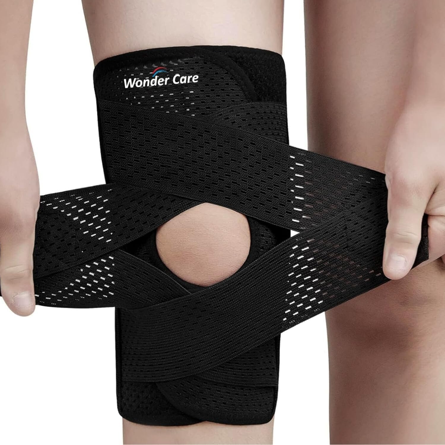 New Adjustable Wrap Knee Support Brace Air Mesh Fabric Knee Brace Cap Men Women