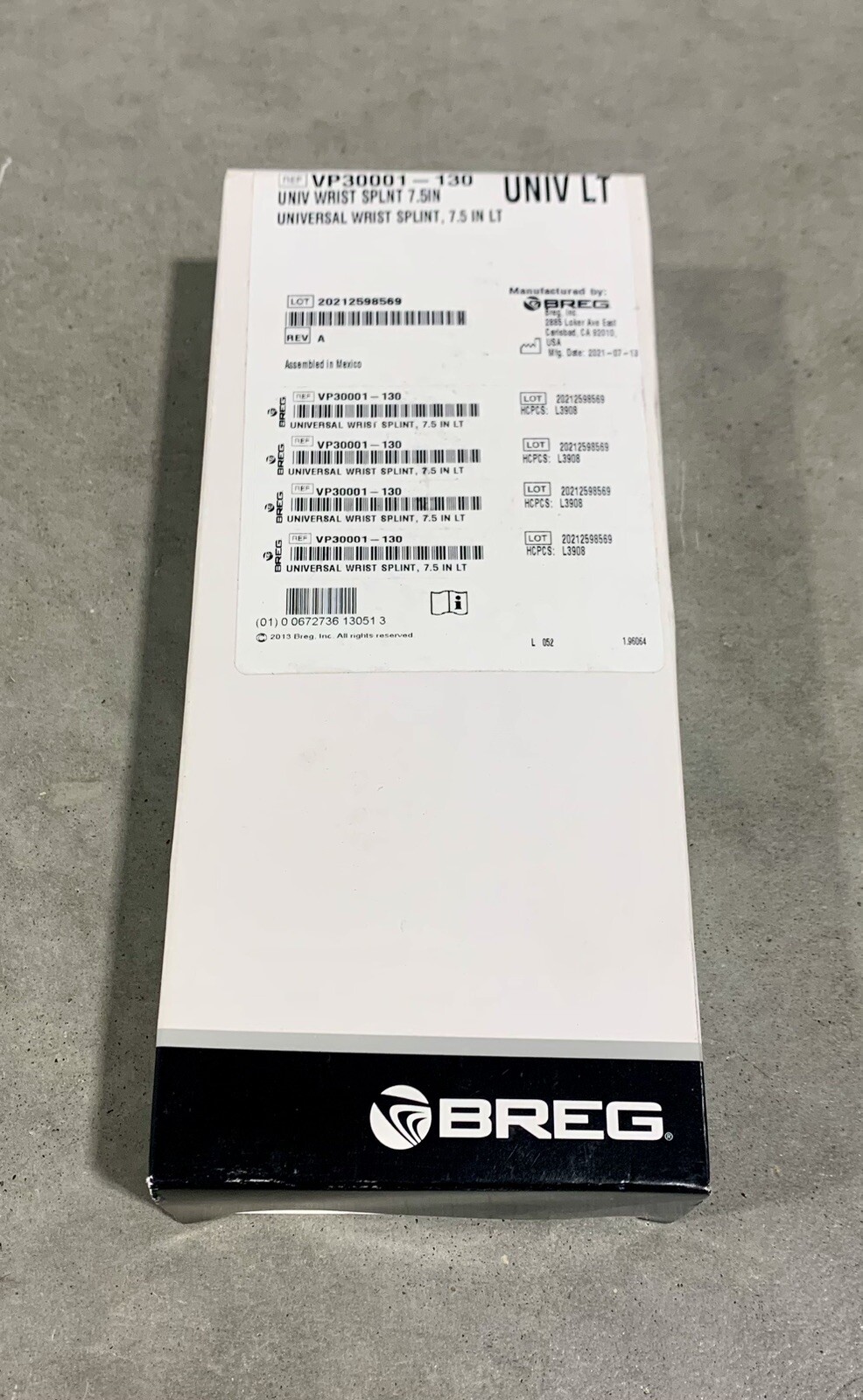 **LOT OF 11** Breg Universal Wrist Splint LEFT 7.5″ VP30001-130 New In Box