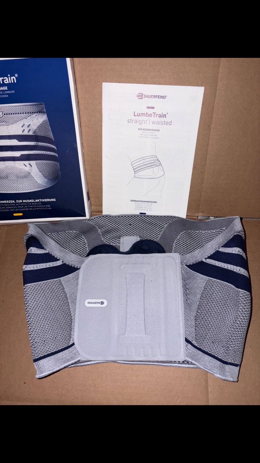 Bauerfeind LumboTrain Waisted Back Support Brace Lumbar Size 3 Titan Gray