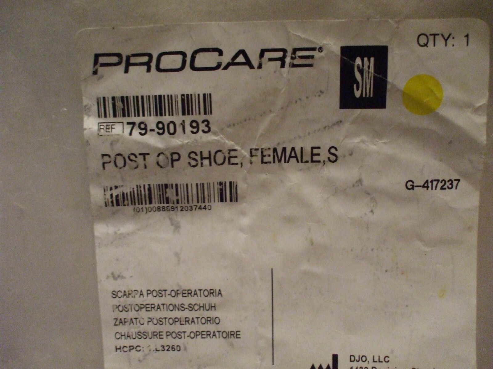 PROCARE Post Op Shoe, Female, Small, Blue 79-90193