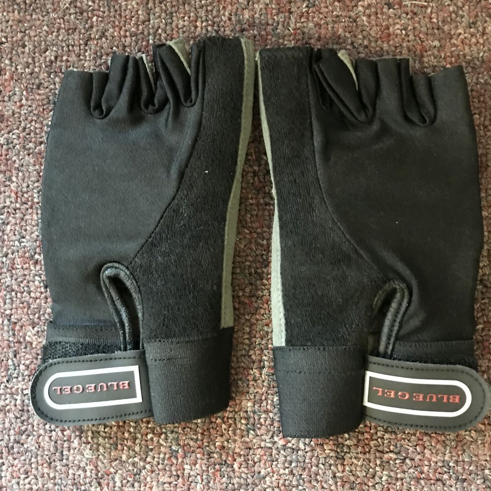 Blue Gel Fingerless Driving Weight Training Cycling Wheelchair Gloves X-Large