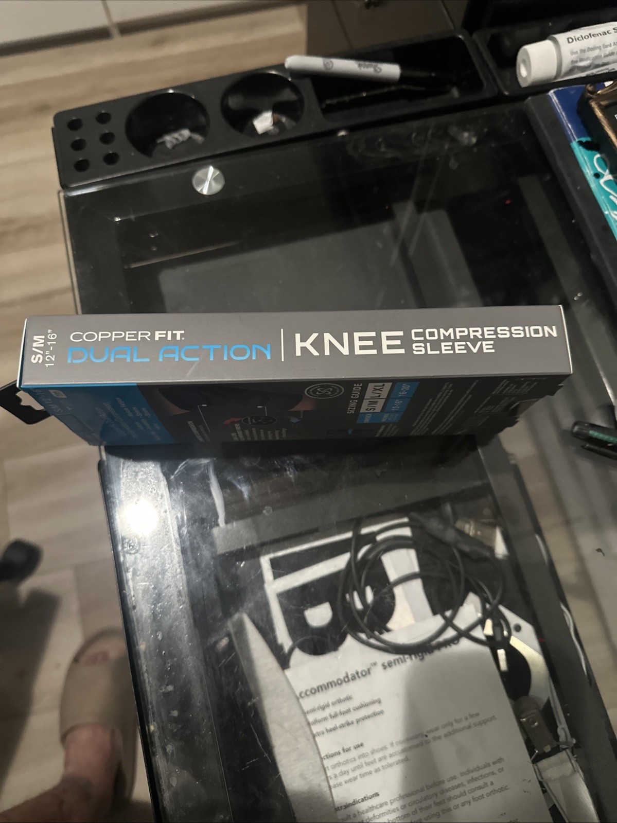 NEW COPPER FIT DUAL ACTION KNEE SLEEVE COMPRESSION S/M BRACE