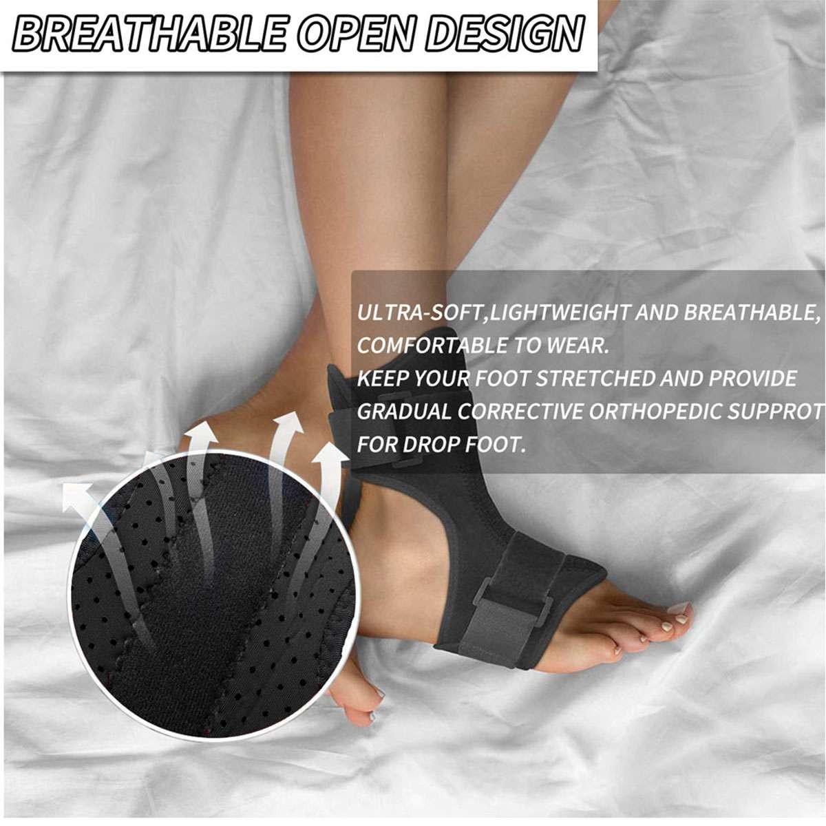 Night Splint Foot Drop Support Ankle Brace Orthosis Plantar Fasciitis Correction