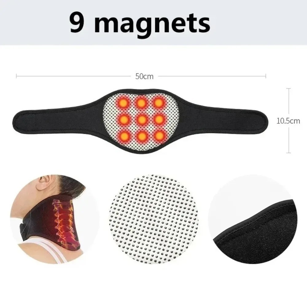 Self Heating Magnetic Neck Support Brace Pain Relief Cervical Collar HeatPad Set