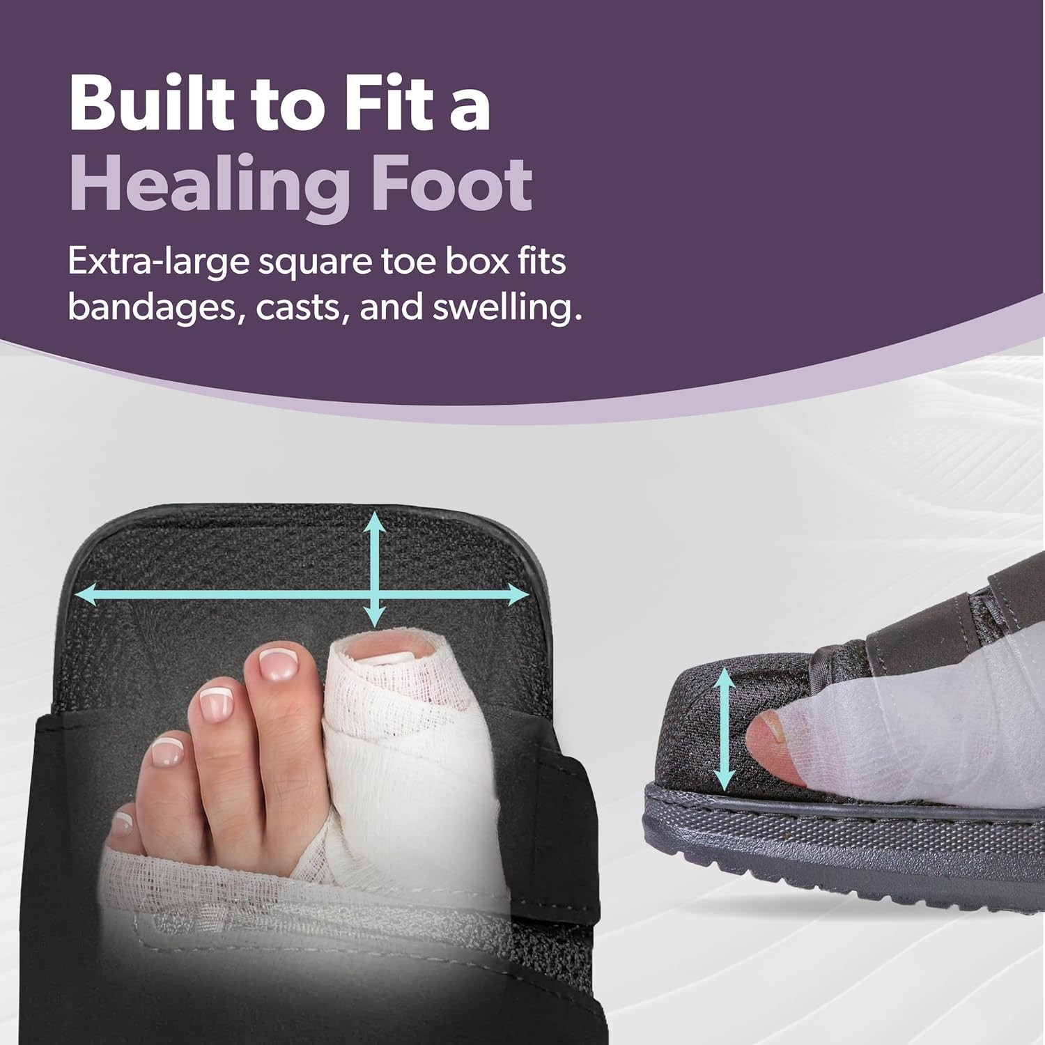 Closed Toe Medical Walking Shoe – Lightweight Broken Toe Cast Boot, Fracture Foo