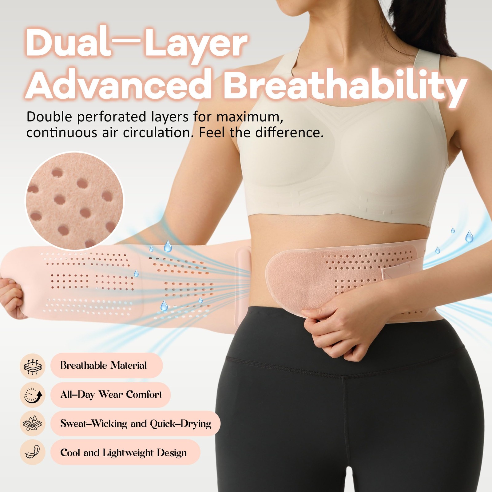 Ultra Thin Back Brace with 3D Lumbar Pad for Lower Back Pain Relief, Breathab…