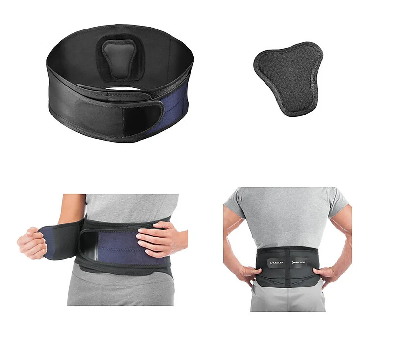 Black MUELLER Adjustable BACK BRACE Support w/ Removable Lumbar Pad ~ PLUS SIZE