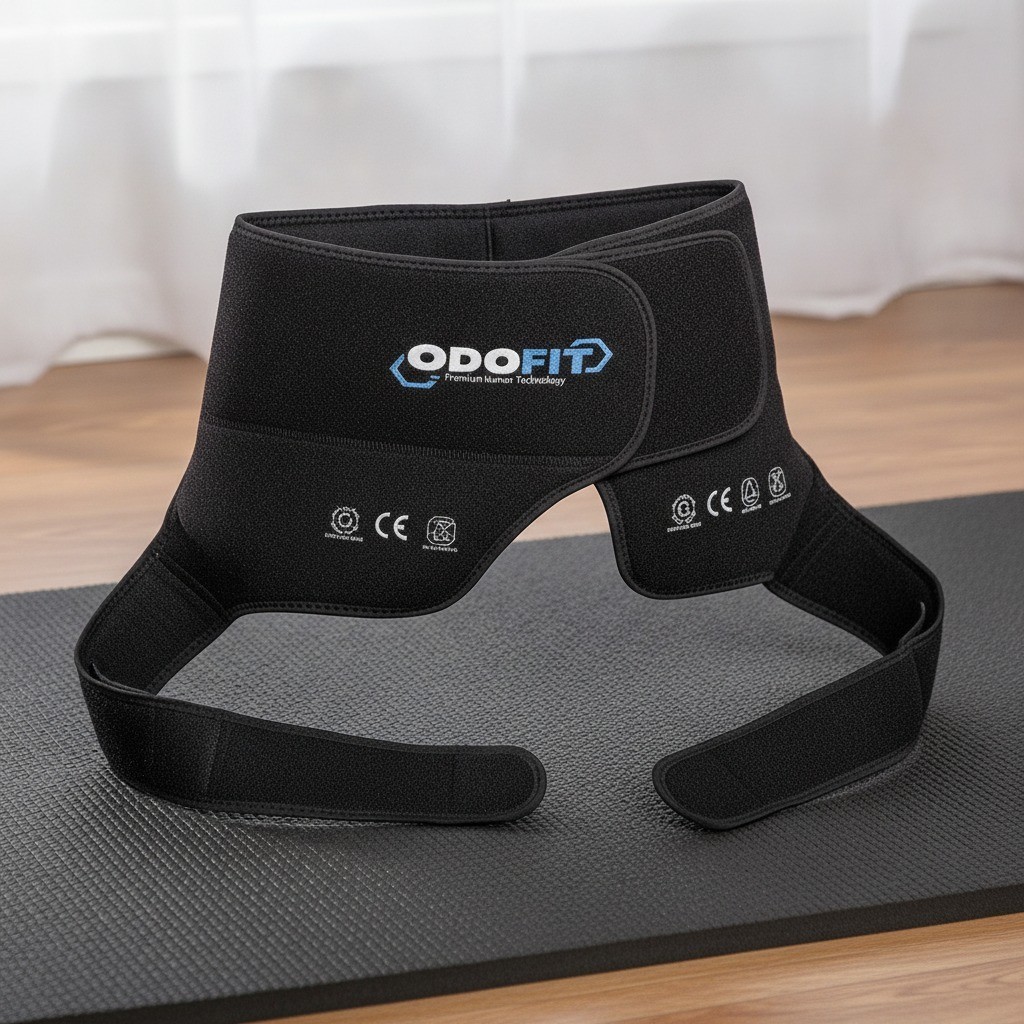 Hip Thigh Support Brace, Regular S/M, Black, Adjustable, Left Right, Neoprene