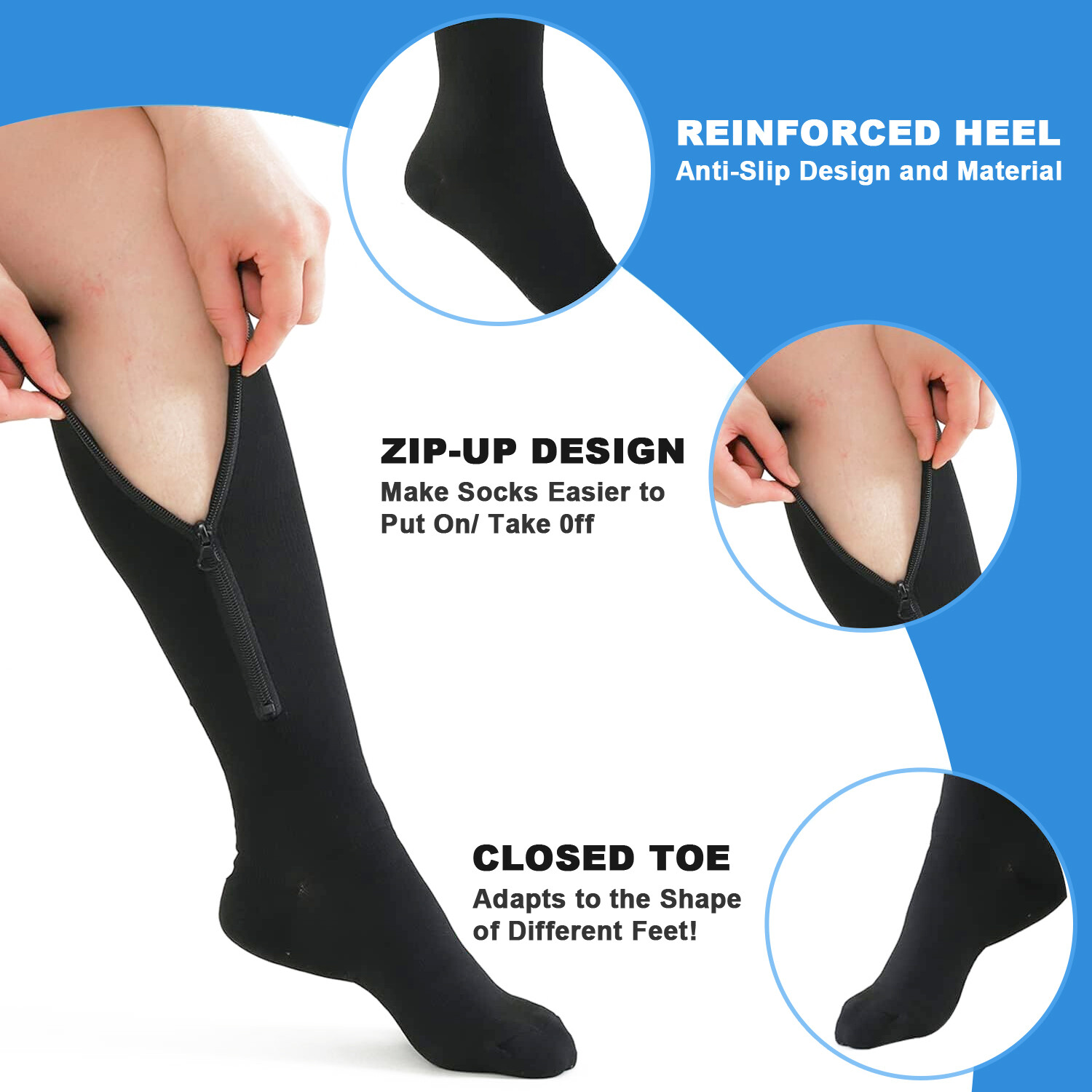 Vital Socks for Compression & Circulation Medias de Compresion 20-30mmgh 3 Pair