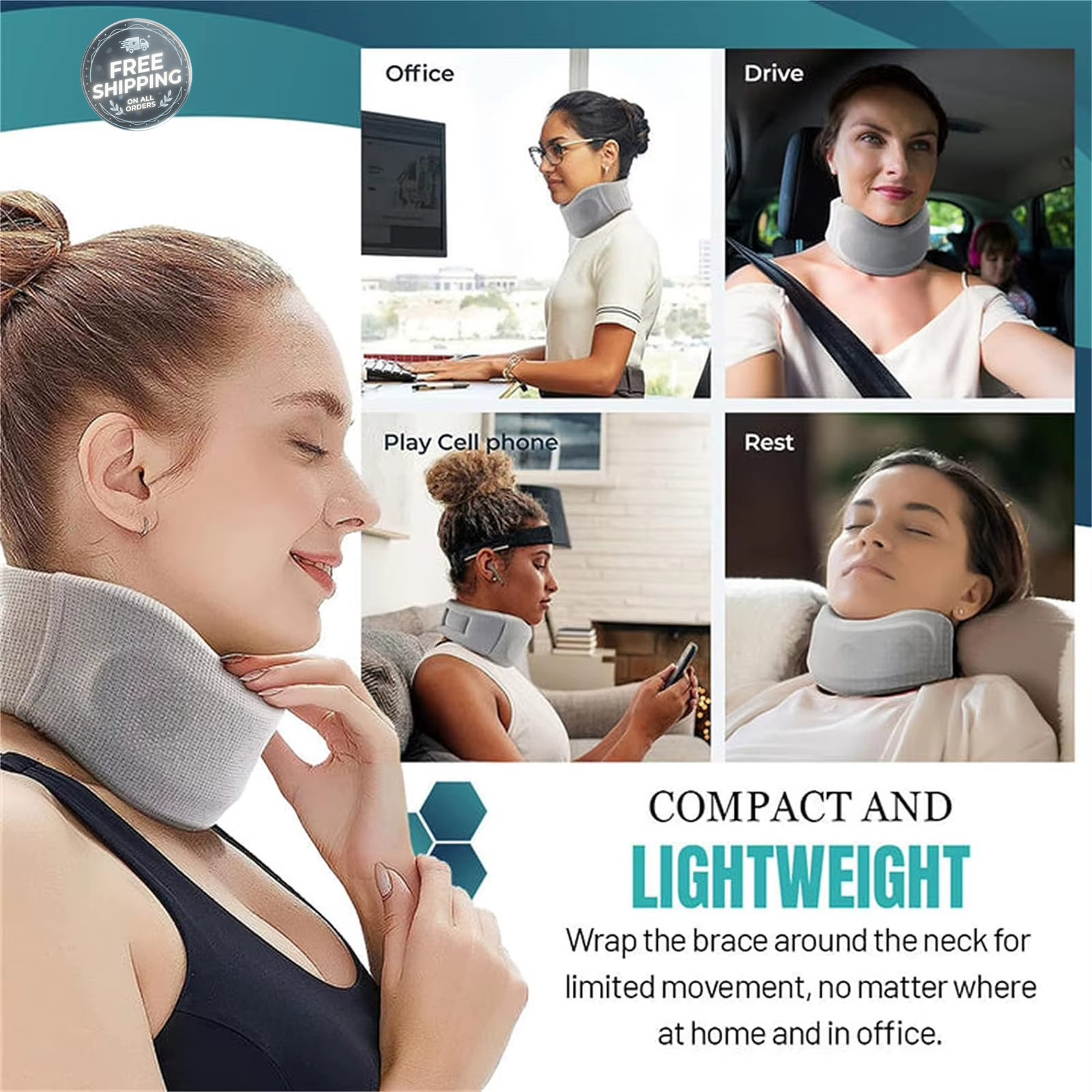 Adjustable Neck Brace Support Soft Foam Cervical Collar Neck Pain Relief Unisex