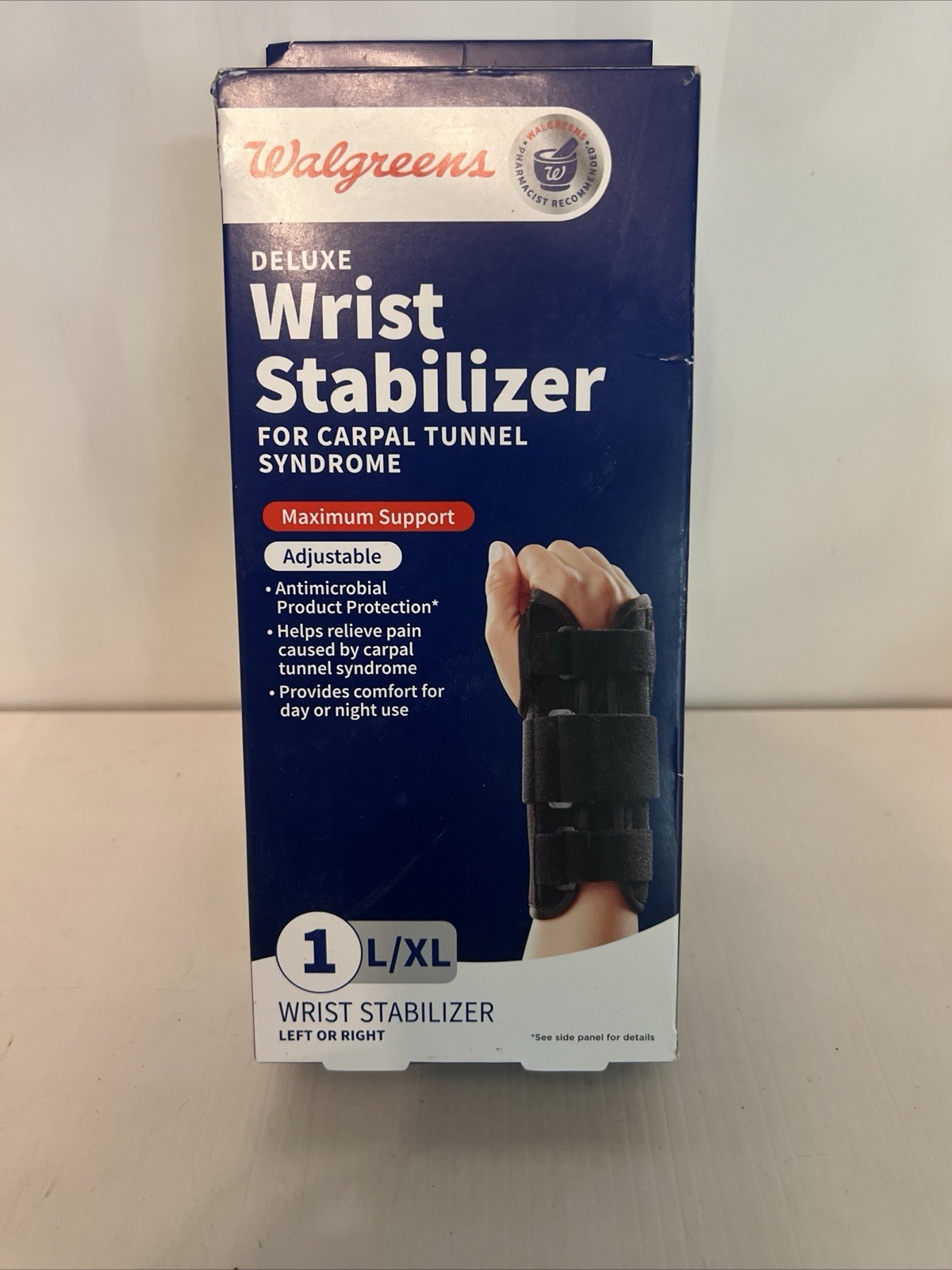 Wrist Stabilizer Brace For Carpal Tunnel Size L/XL Left Hand Adjustable