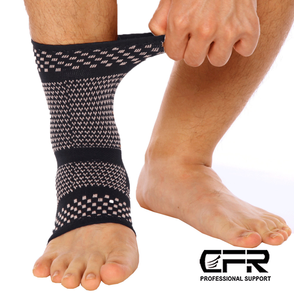 Copper Ankle Brace Support Compression Sleeve Plantar Fasciitis Foot Wrap CFR