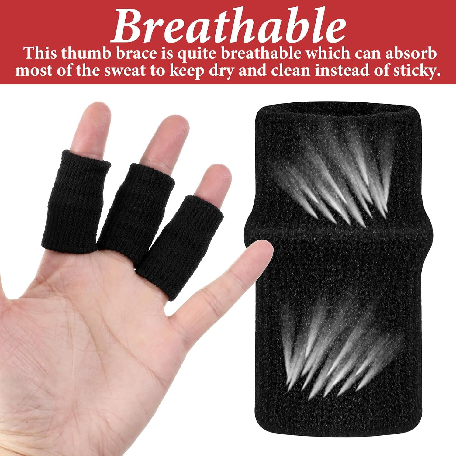20 PCS Finger Sleeves Black Sport Finger Brace Protector Compression Sleeve Brea