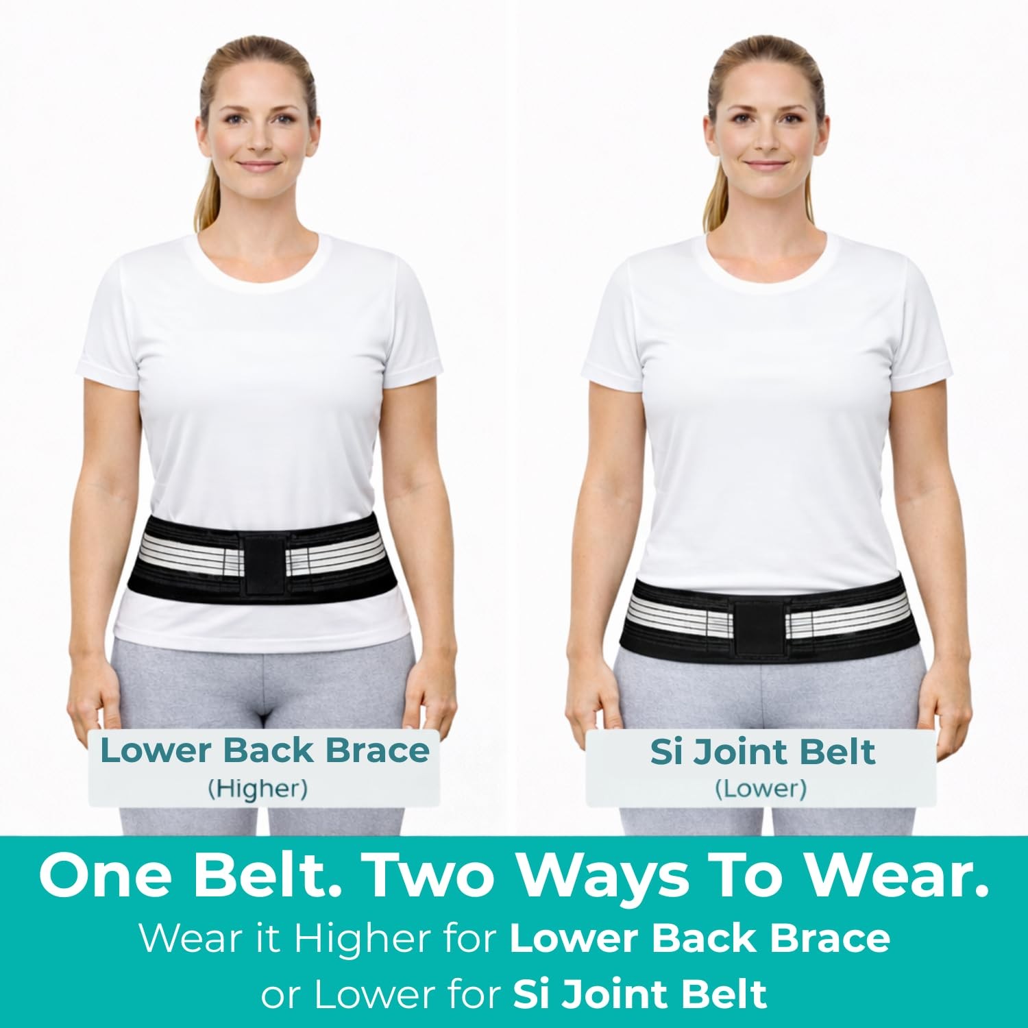 Lightweight Back Support Belt for Lower Back Pain Relief Under Clothes